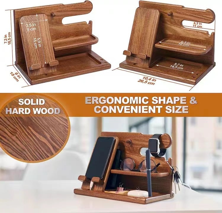 Support de bureau de téléphone en bois massif