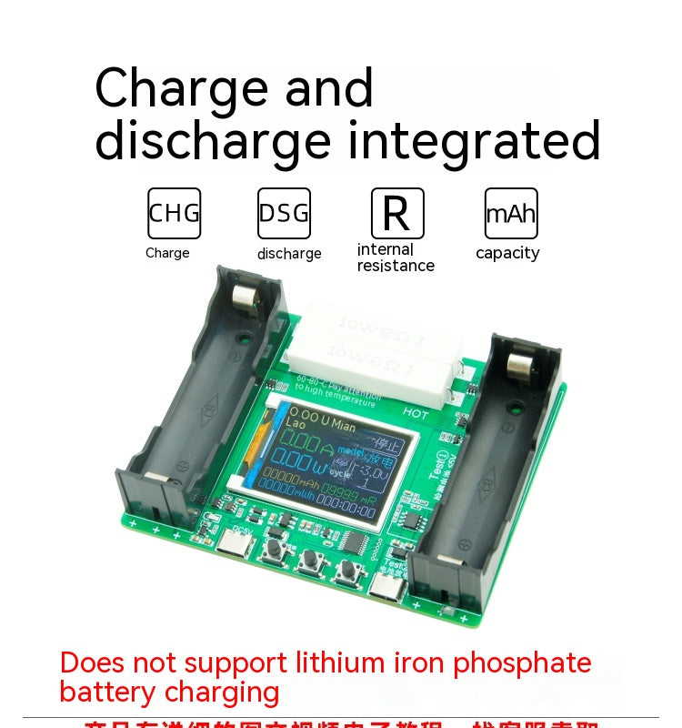 18650 Batterie lithium LCD Capacité d'affichage Testeur de résistance interne