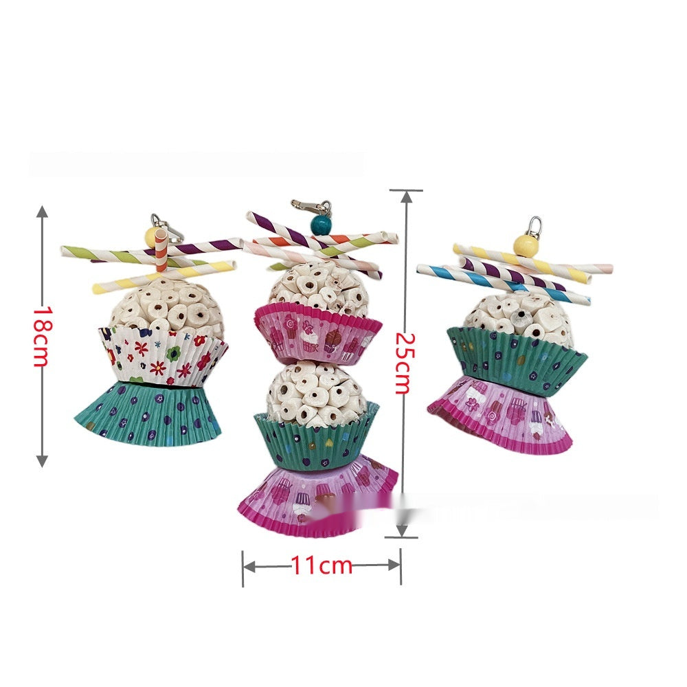 Jouet de perroquet Oiseau comestible Soft Ball Shredding Jouet de soulagement de l'ennui Chewing Bite Toy