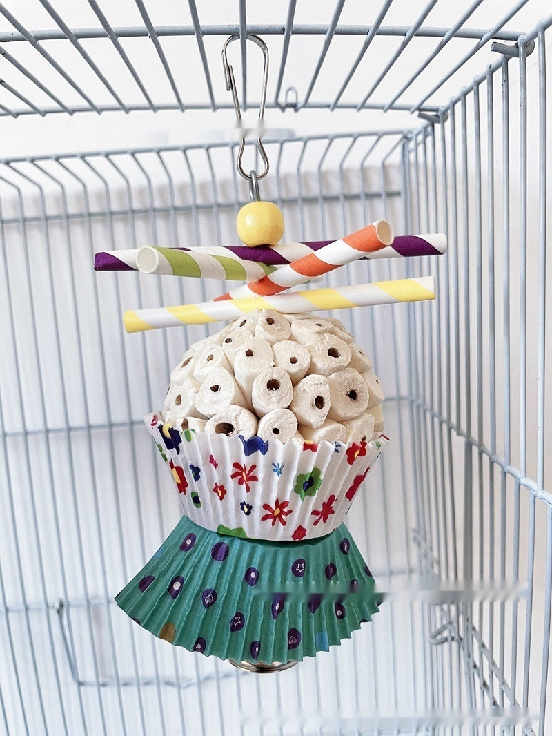 Jouet de perroquet Oiseau comestible Soft Ball Shredding Jouet de soulagement de l'ennui Chewing Bite Toy