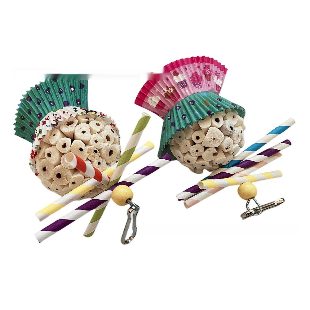 Jouet de perroquet Oiseau comestible Soft Ball Shredding Jouet de soulagement de l'ennui Chewing Bite Toy