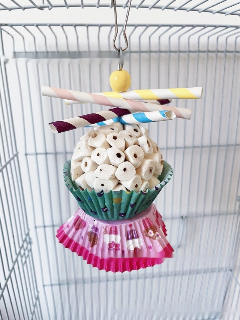 Jouet de perroquet Oiseau comestible Soft Ball Shredding Jouet de soulagement de l'ennui Chewing Bite Toy