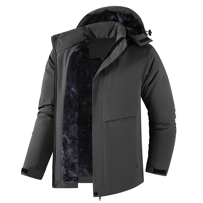 Veste coupe-vent et veste en coque dure doublée de polaire pour hommes