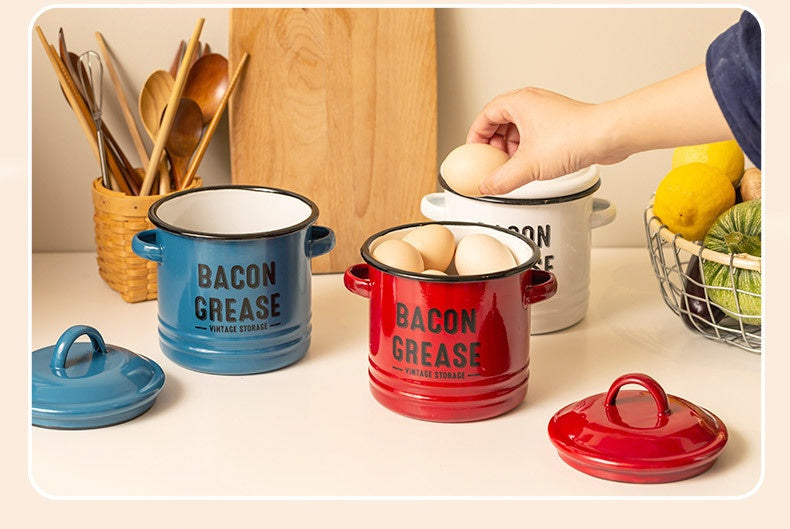 Jarre d'assaisonnement multifonctionnel Enamel Cans