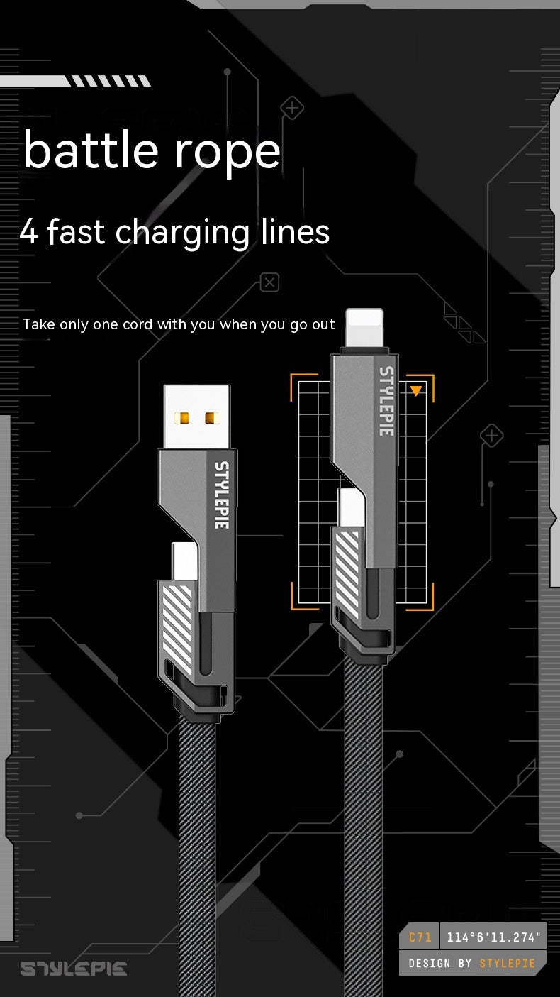 Câble de données à charge rapide quatre en un