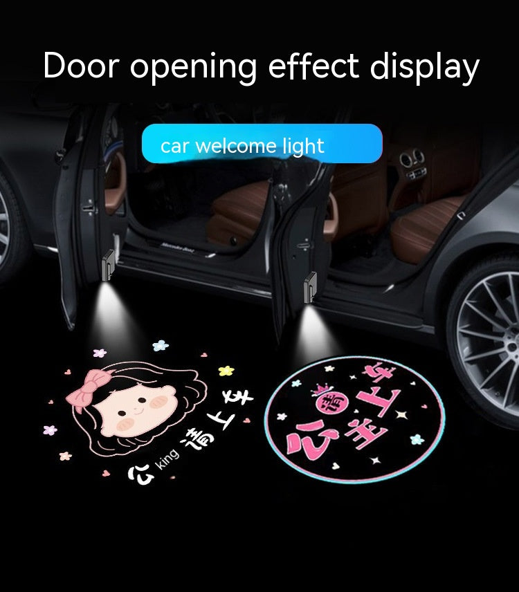 Lampe de projection sans fil de lumière de l'atmosphère de voiture Sill de porte