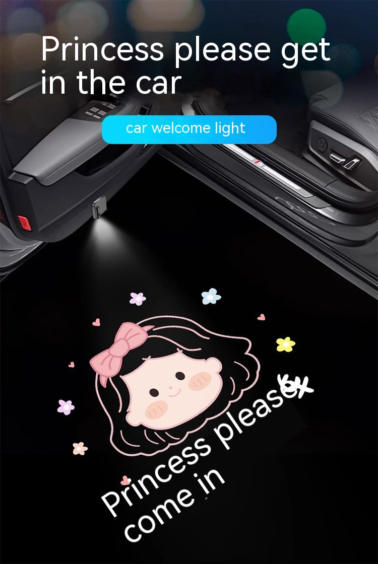 Lampe de projection sans fil de lumière de l'atmosphère de voiture Sill de porte