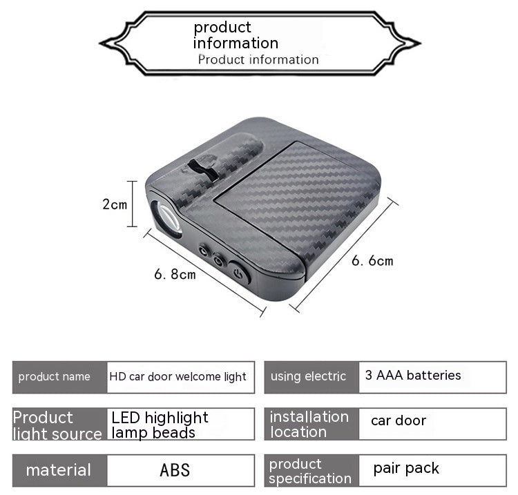 Lampe de projection sans fil de lumière de l'atmosphère de voiture Sill de porte