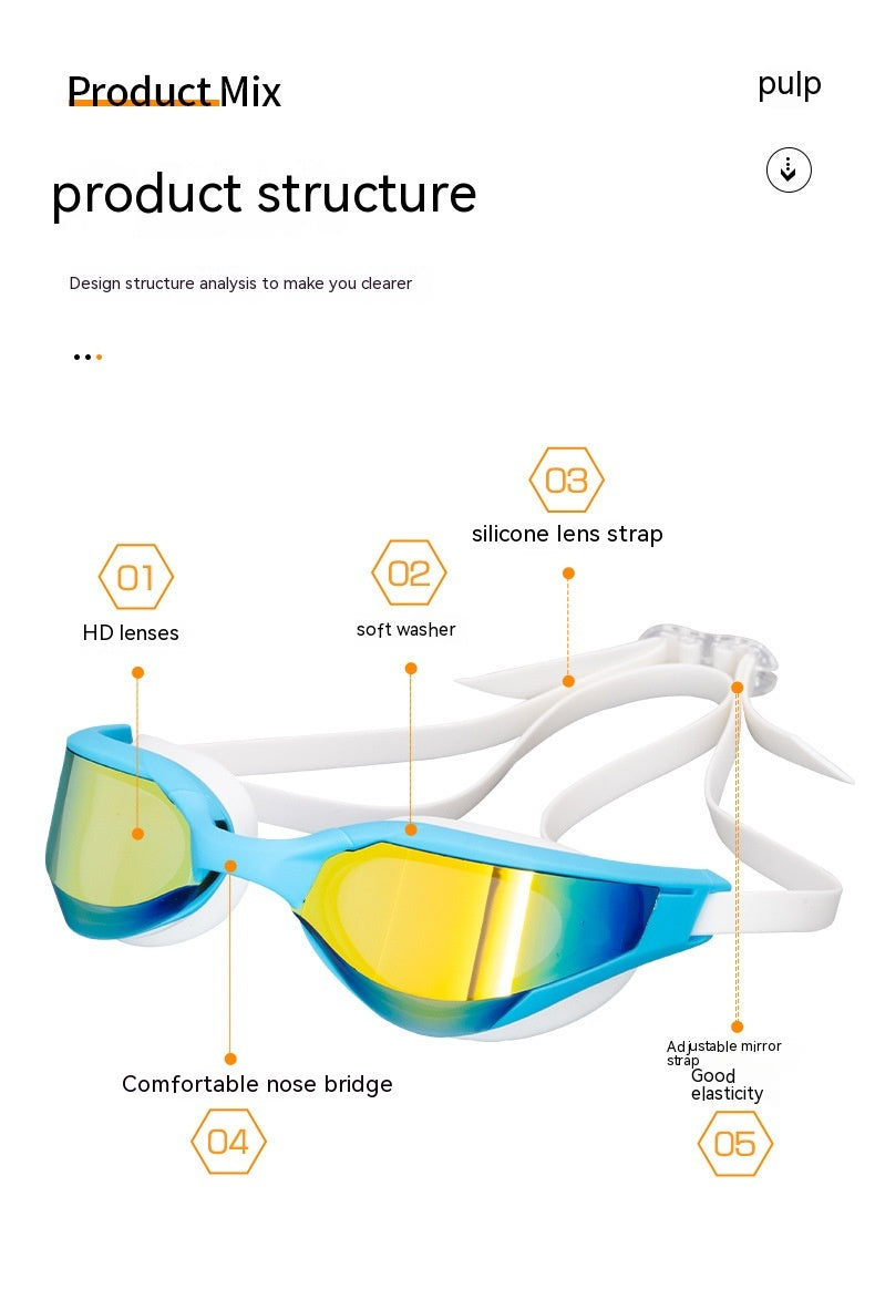 Lunettes de natation anti-buée anti-buée Racing HD