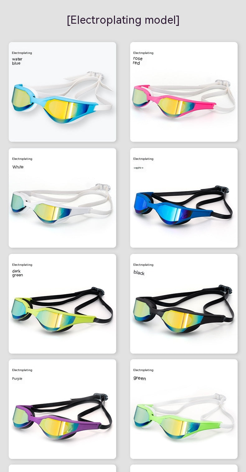 Lunettes de natation anti-buée anti-buée Racing HD