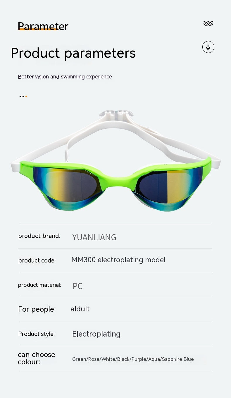 Lunettes de natation anti-buée anti-buée Racing HD