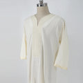 Style ethnique Loose Broderie Casual Robe musulmane blanche