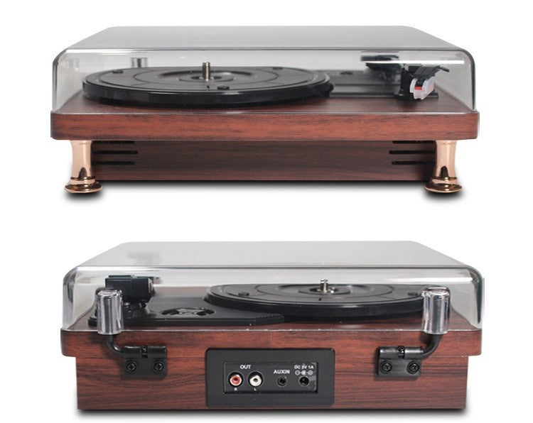 Vinyl Record Player Retro Ahogany Texture Phonograph