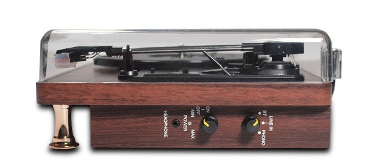 Vinyl Record Player Retro Ahogany Texture Phonograph