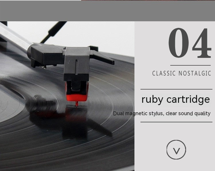Vinyl Record Player Retro Ahogany Texture Phonograph