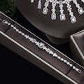 Collier Zircon Boucles d'oreilles Bracelet Anneau Ensemble de quatre