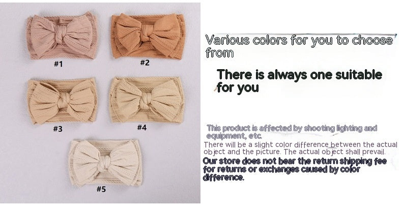 Accessoires capillaires pour enfants Jacquard Nylon Bande de cheveux Double couche Bow