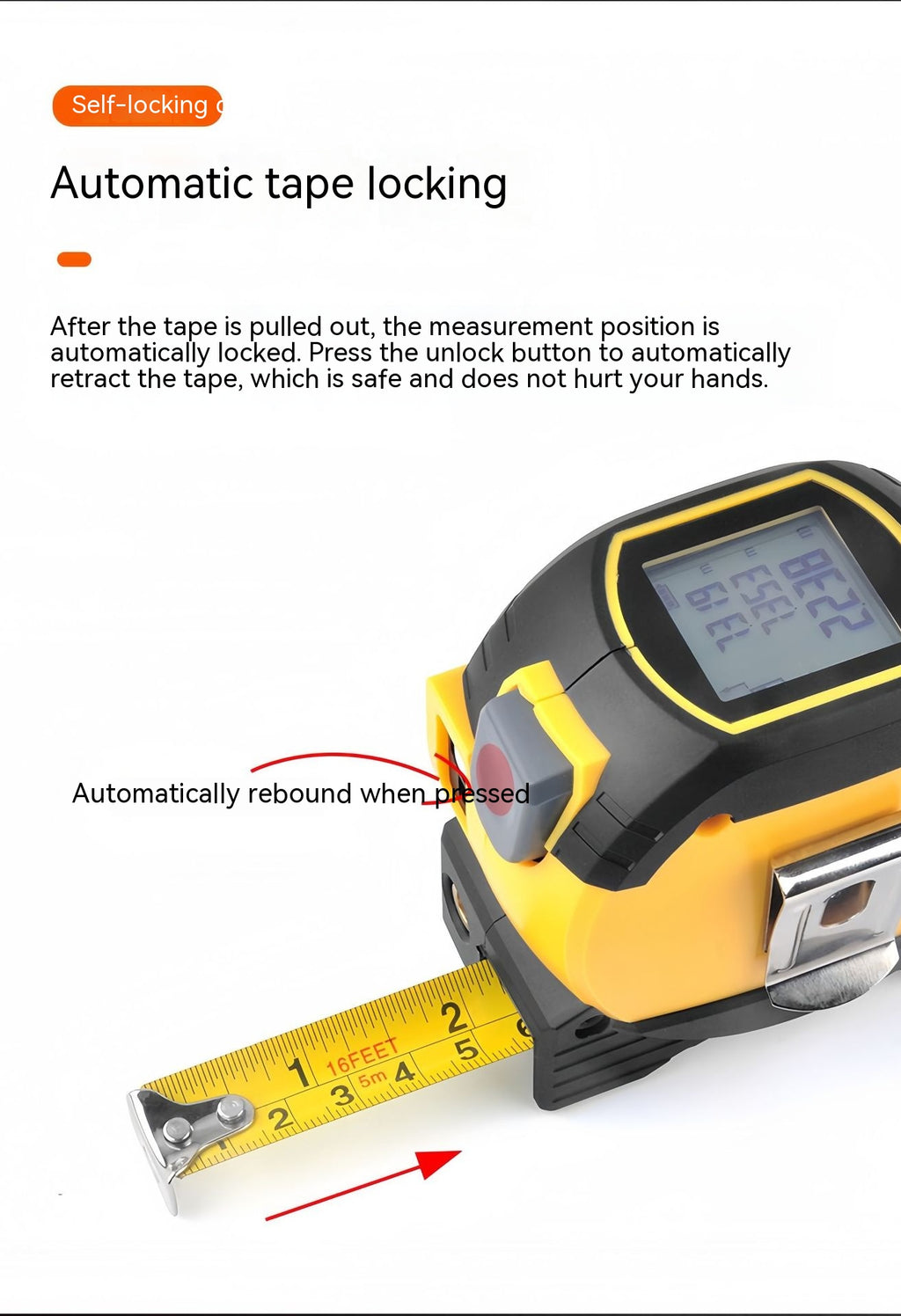 Laser Range Finder Haute précision de mesure de distance de règle infrarouge ruban laser portable Ra