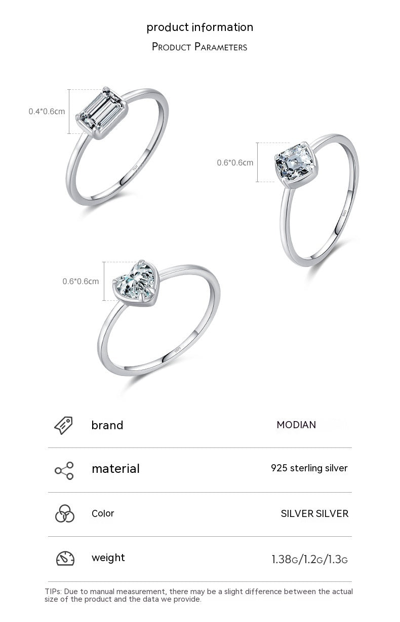 S925 Sterling Silver Wedding Engagement Ring