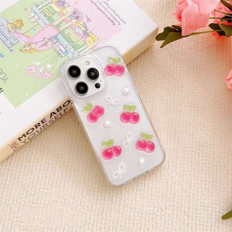 Cas téléphonique Epoxy en trois dimensions Cherry Bow
