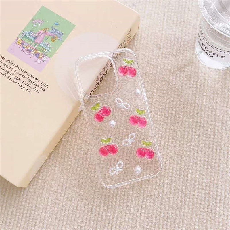 Cas téléphonique Epoxy en trois dimensions Cherry Bow