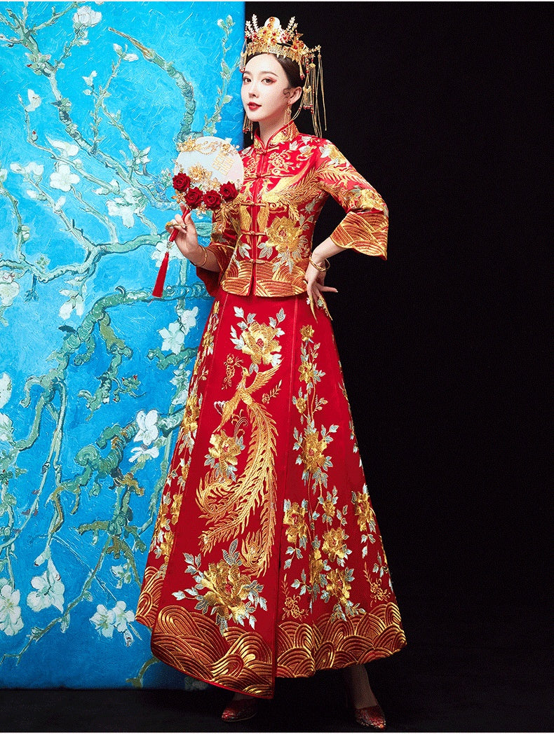 Dragon chinois et Phoenix ont une robe Chaplet et robe officielle Xiuhe