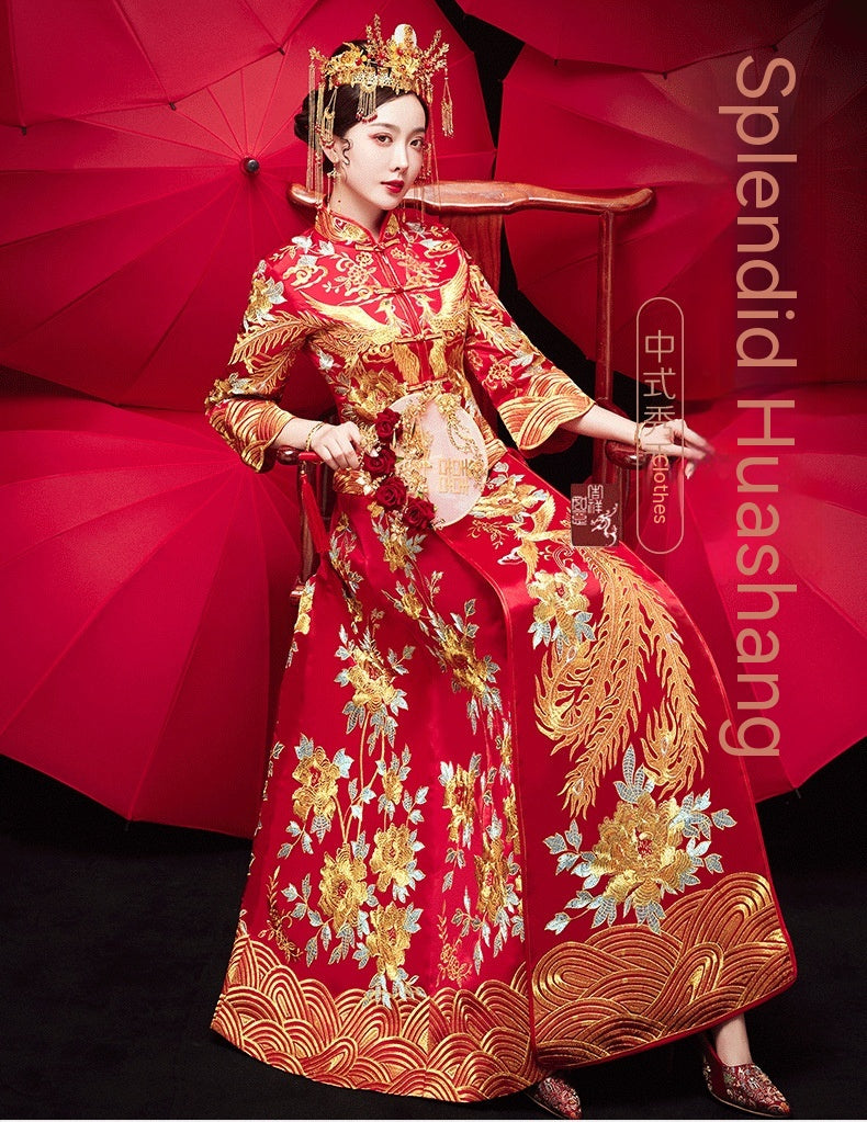 Dragon chinois et Phoenix ont une robe Chaplet et robe officielle Xiuhe