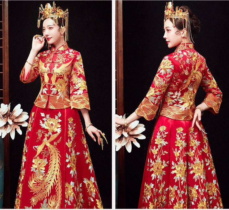 Dragon chinois et Phoenix ont une robe Chaplet et robe officielle Xiuhe