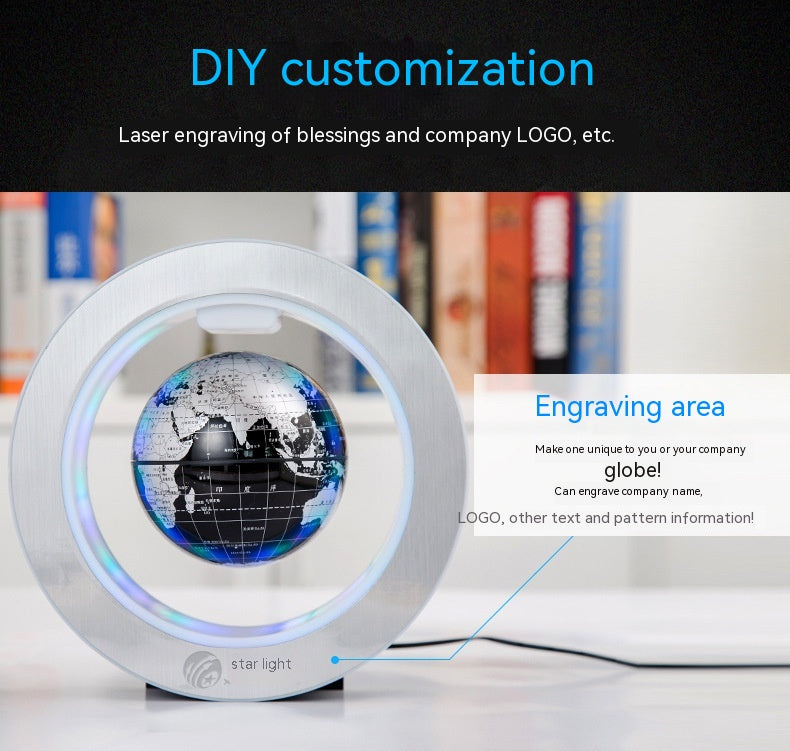 Ornements auto-rotationux Maglev Globe en forme d'O