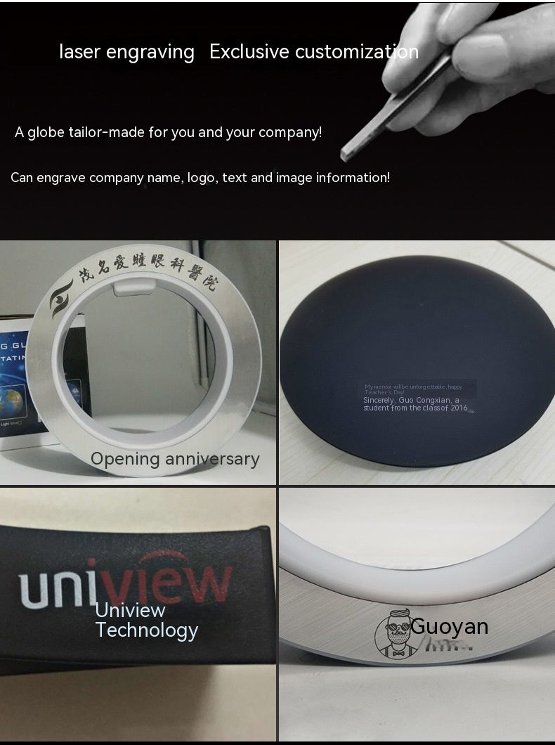 Ornements auto-rotationux Maglev Globe en forme d'O