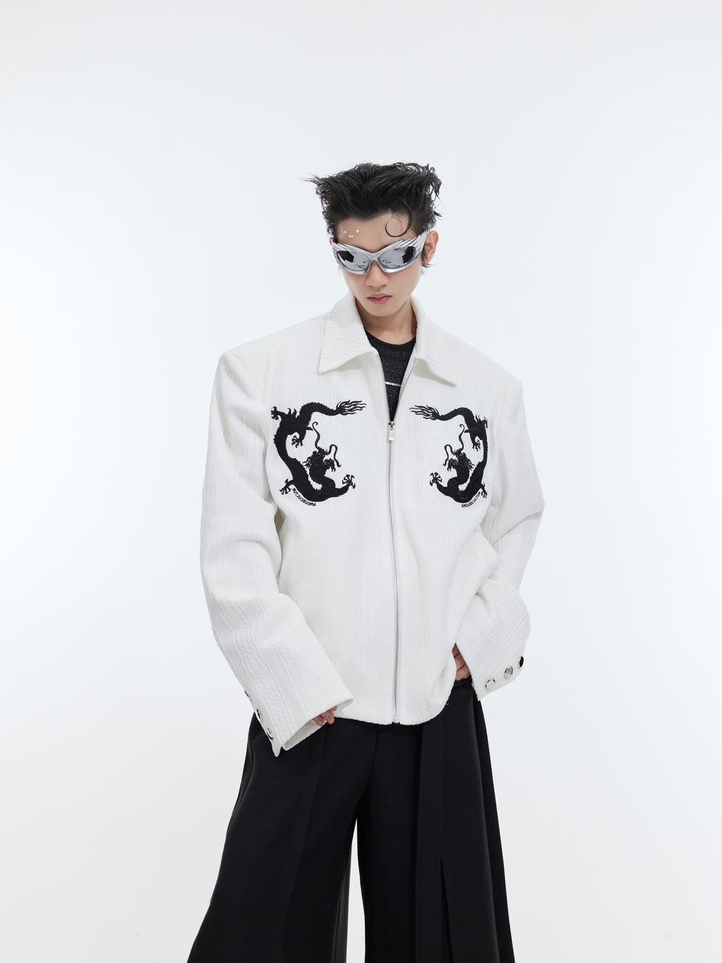 Veste de motif de fosse à Texture lourde de déconstruction