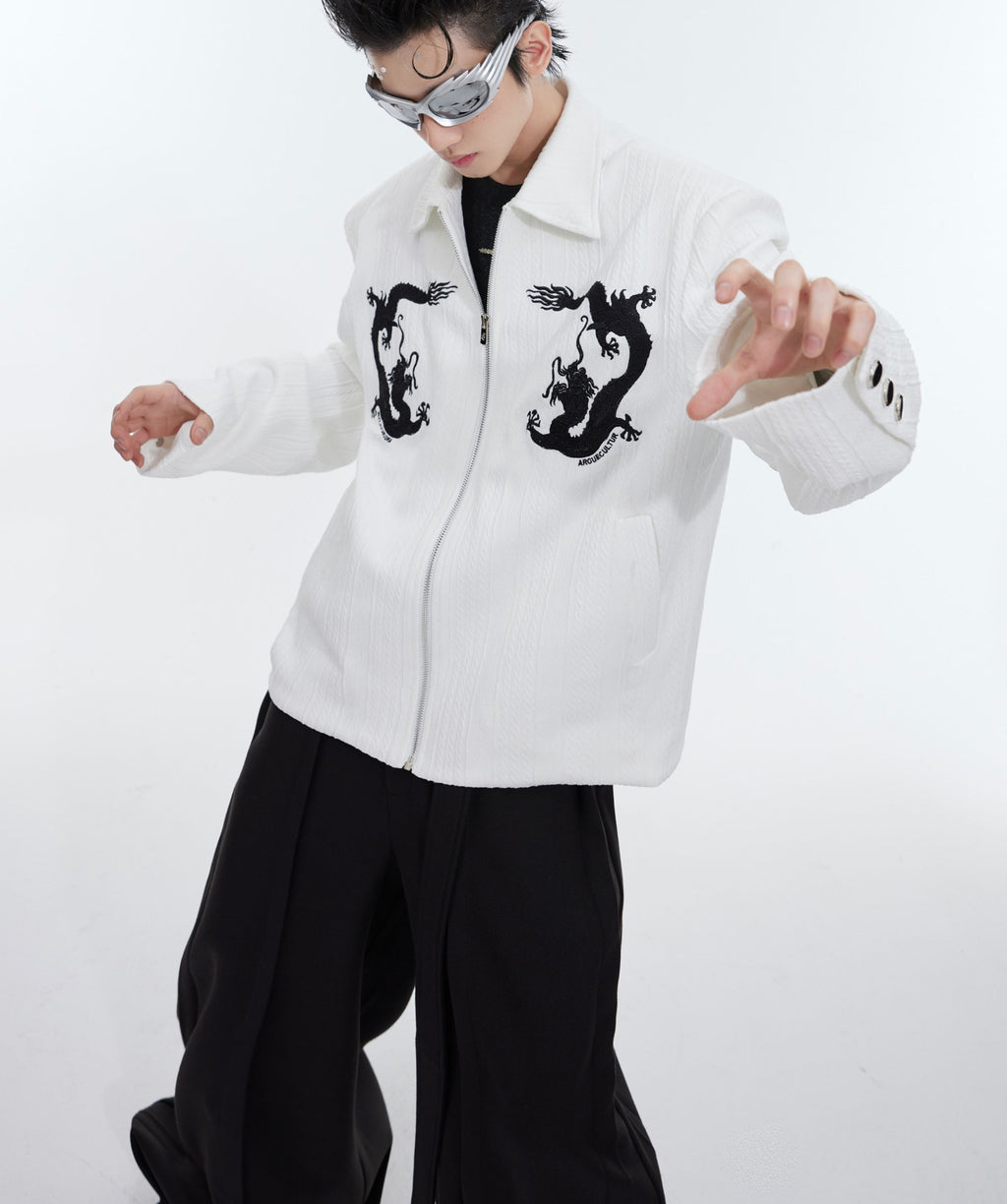 Veste de motif de fosse à Texture lourde de déconstruction