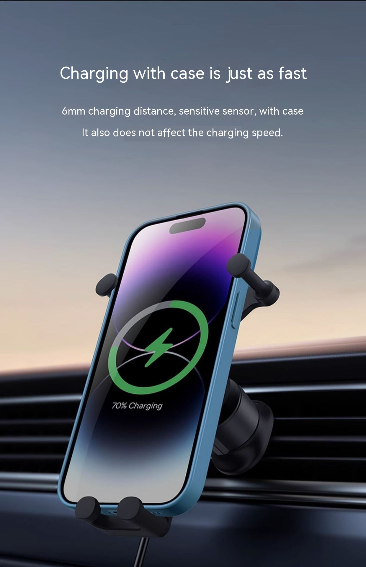 Chargeur sans fil fixe pour téléphone de voiture