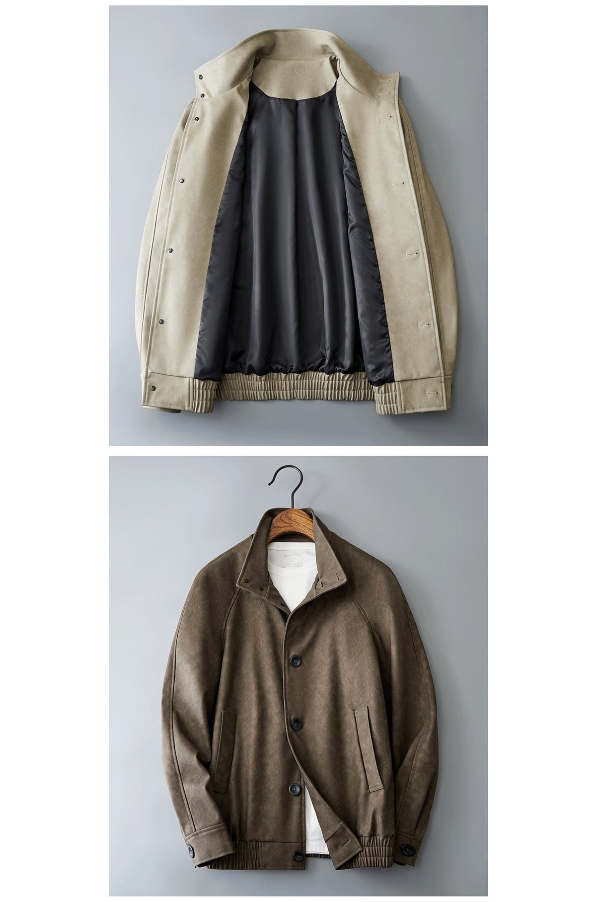 Manteau casual coréen rétro bicolore homme