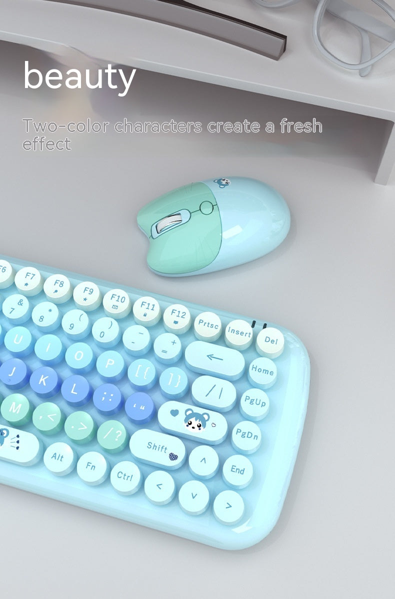Clavier sans fil et jeu de souris Rose Mini Mignon