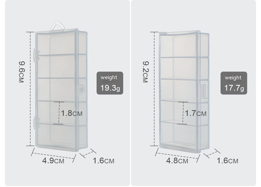 Luya Cinq Grid Transparent PP boîte de matériel de pêche en plastique