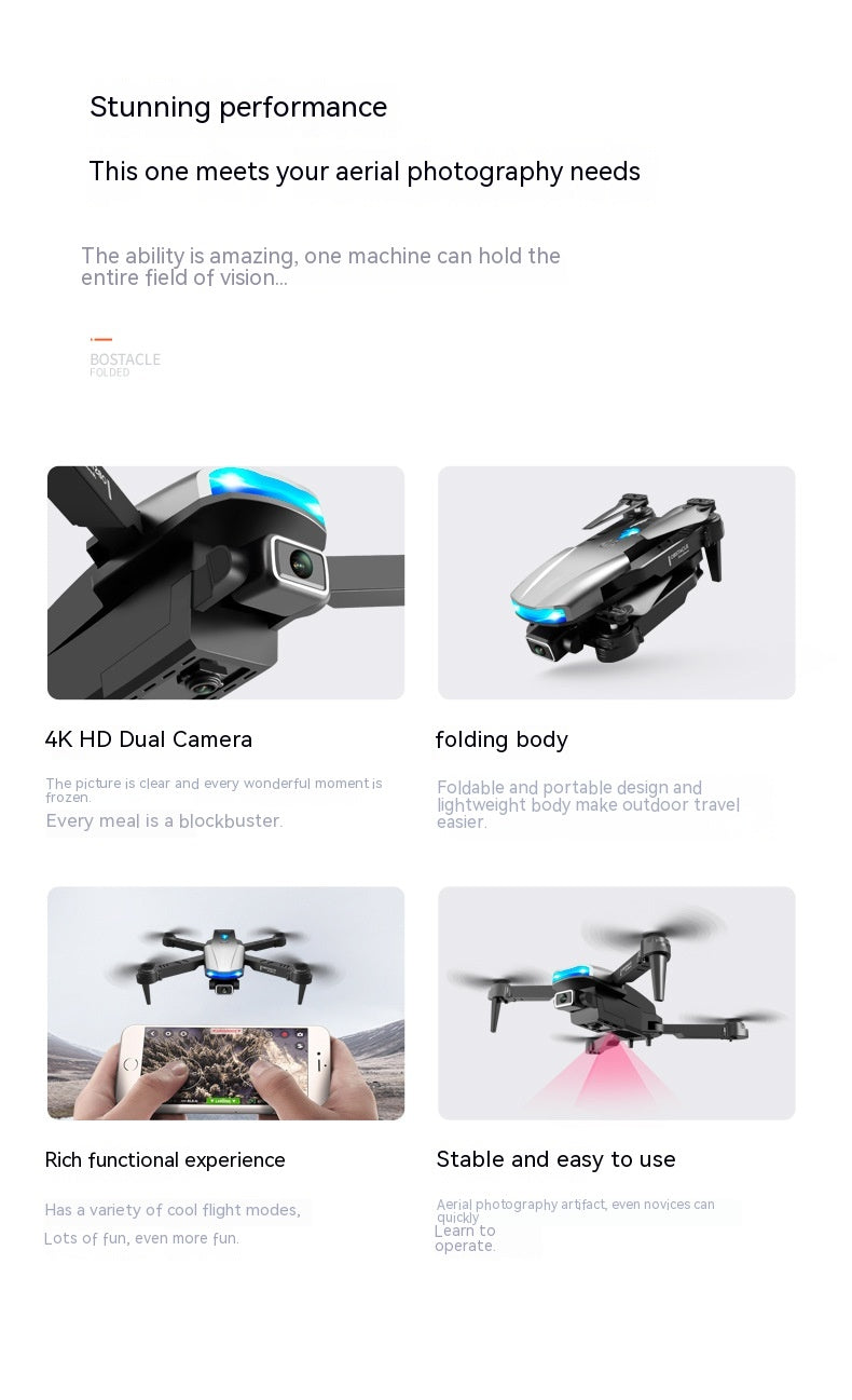 S85 Trois faces Obstacle Evitement UAV 4K Aerial Photography HD Dual Camera Quatre axes
