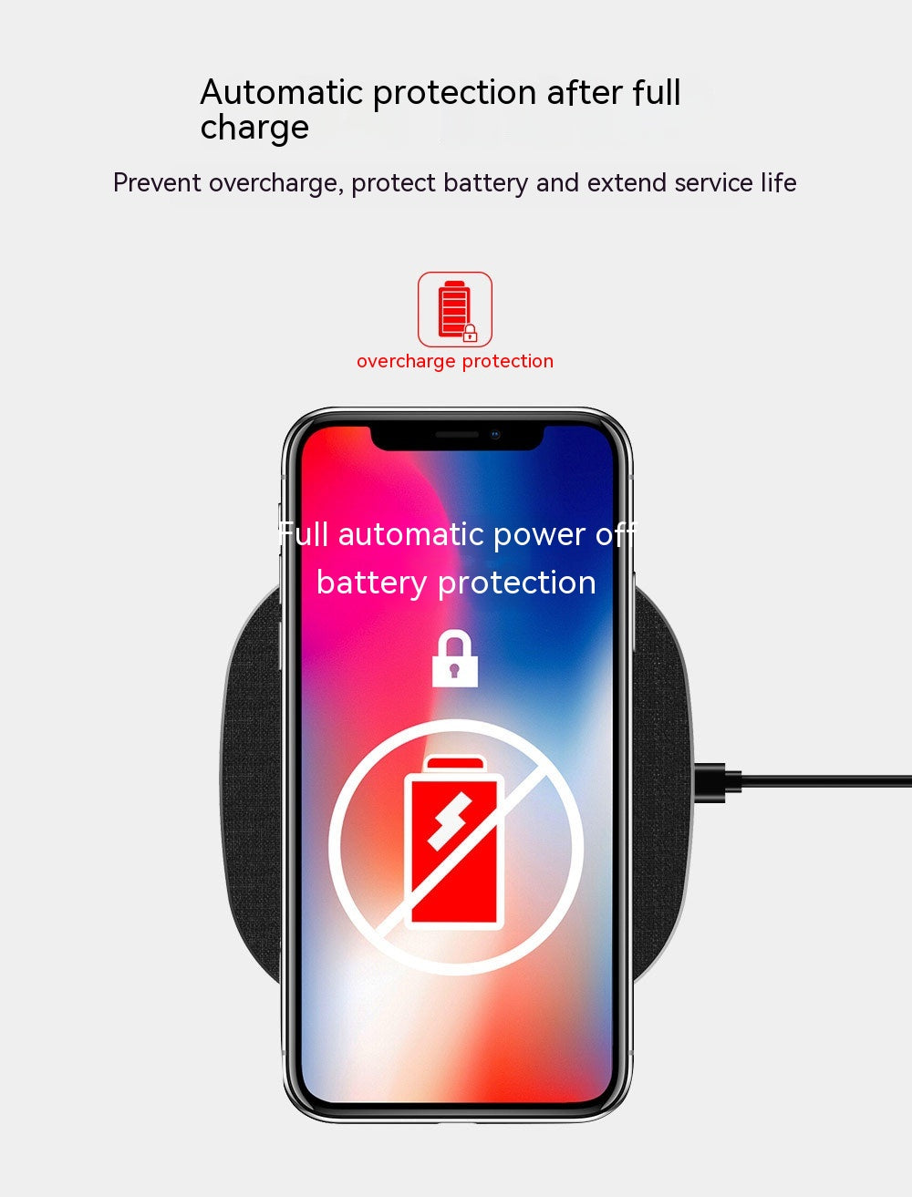 Chargeur sans fil en cuir d'enveloppe métallique