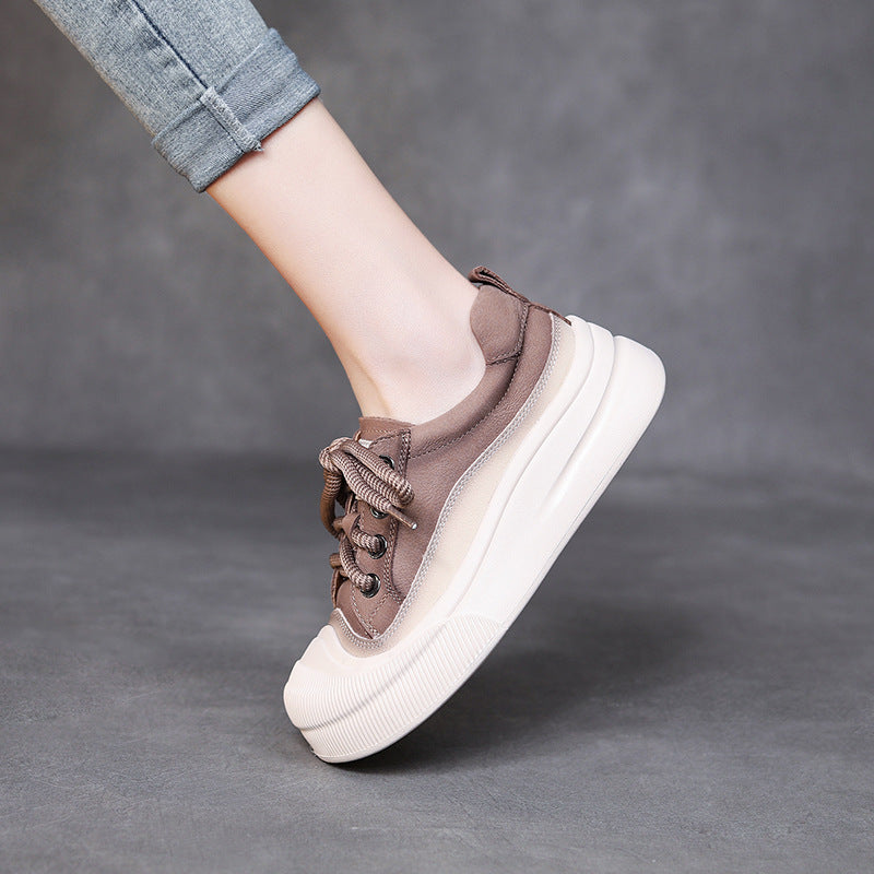 Chaussures en cuir de vache à grains complets pour femmes