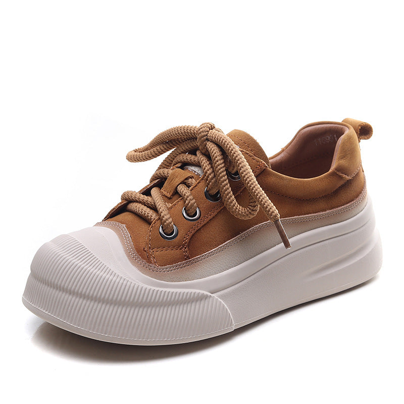 Chaussures en cuir de vache à grains complets pour femmes