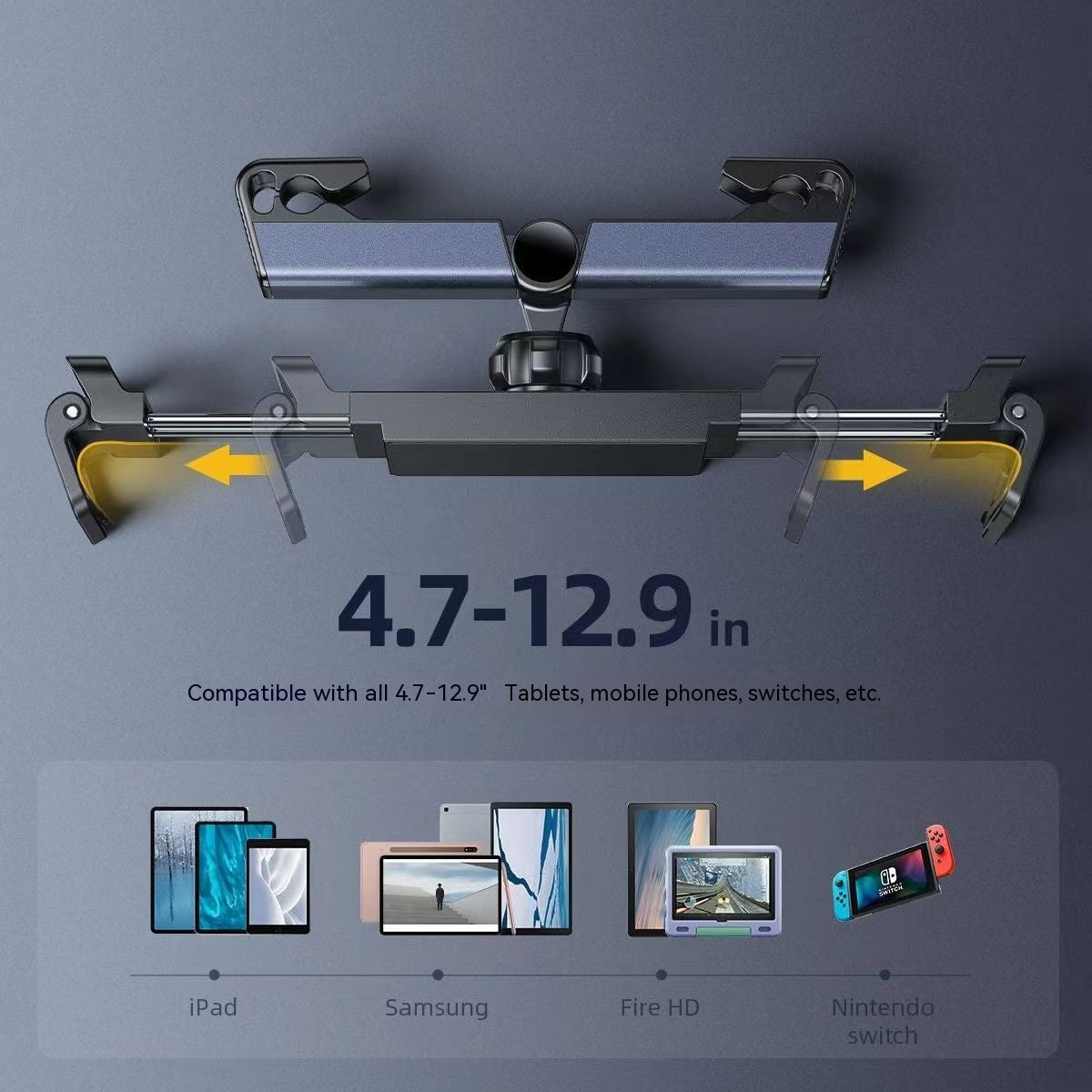 Car Occipital Oreiller Bracket Mobile Téléphone Bracket réglable télescopique