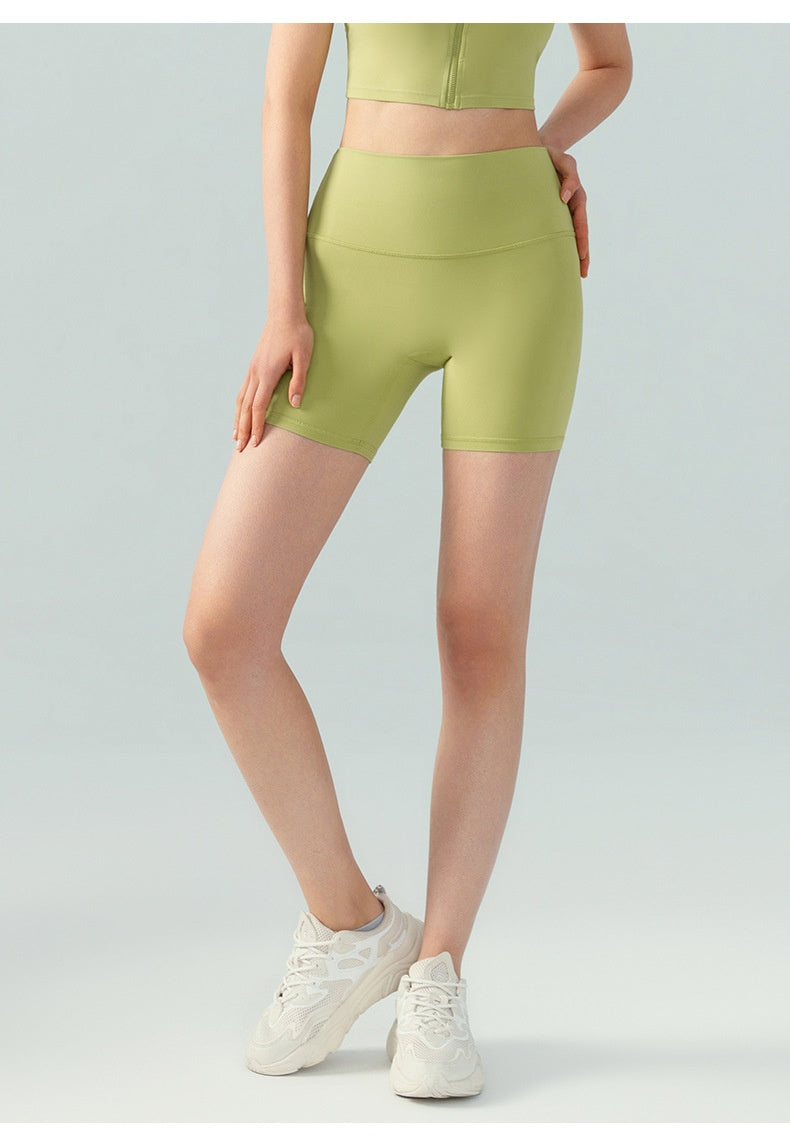 Lycra Yoga Tight Shorts Femme Été Haute Élastique Hip Lifting Quatre Points Cyclisme Pantalon