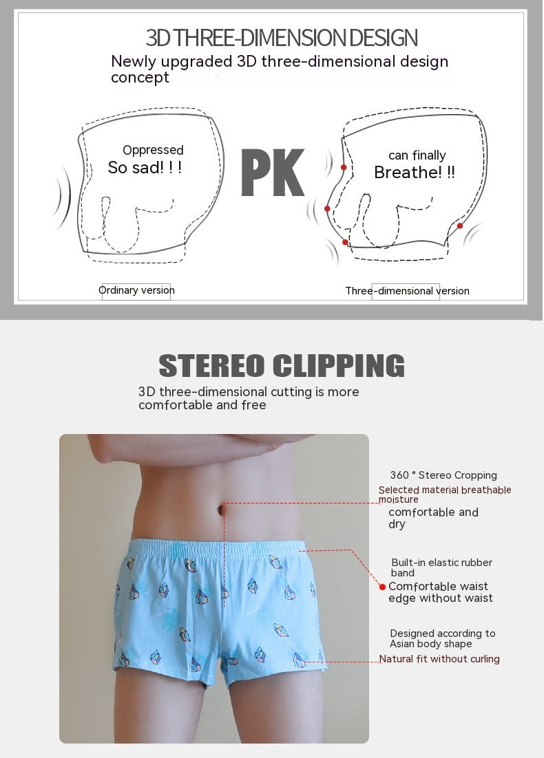 Sous-vêtements pour hommes Boxers imprimés en coton