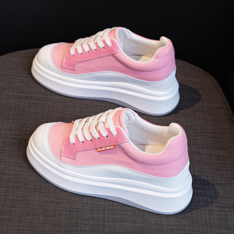 Chaussures de pension en cuir épais pour femmes