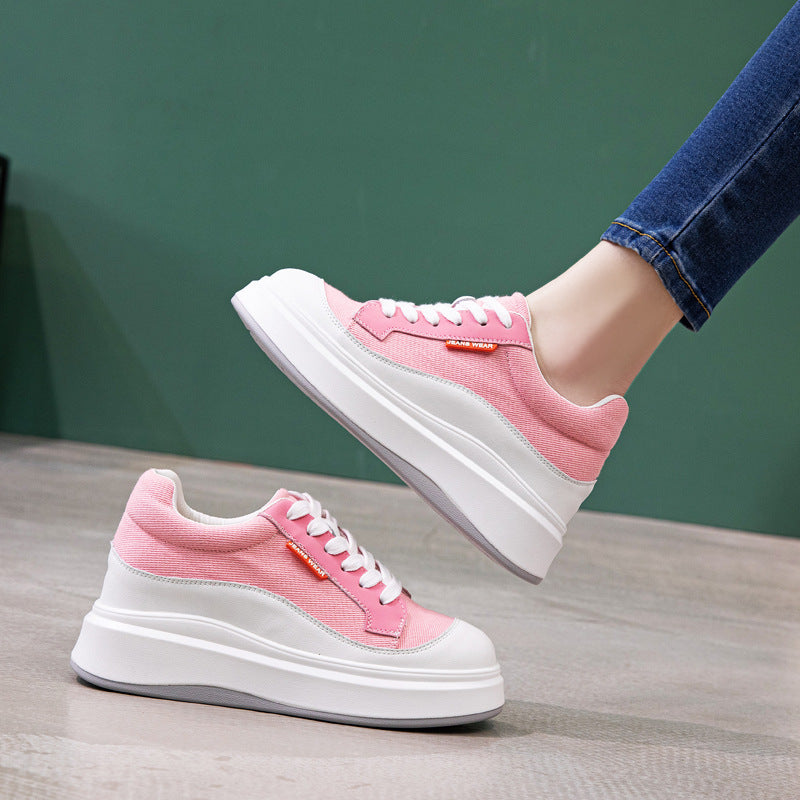 Chaussures de pension en cuir épais pour femmes