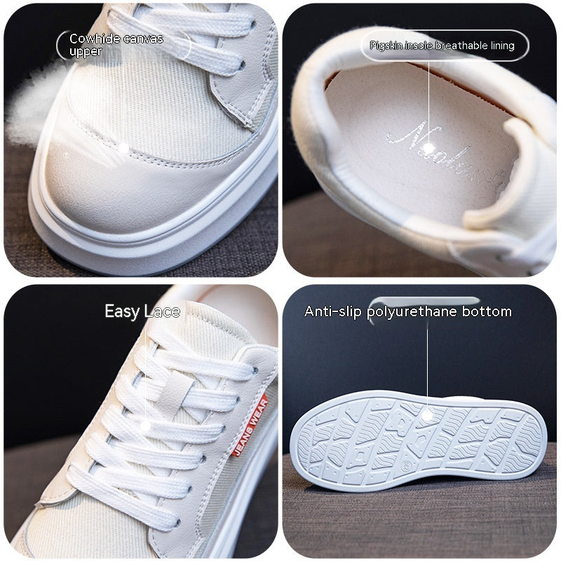 Chaussures de pension en cuir épais pour femmes