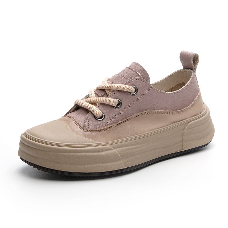 Sneakers en cuir décontracté de mode femme