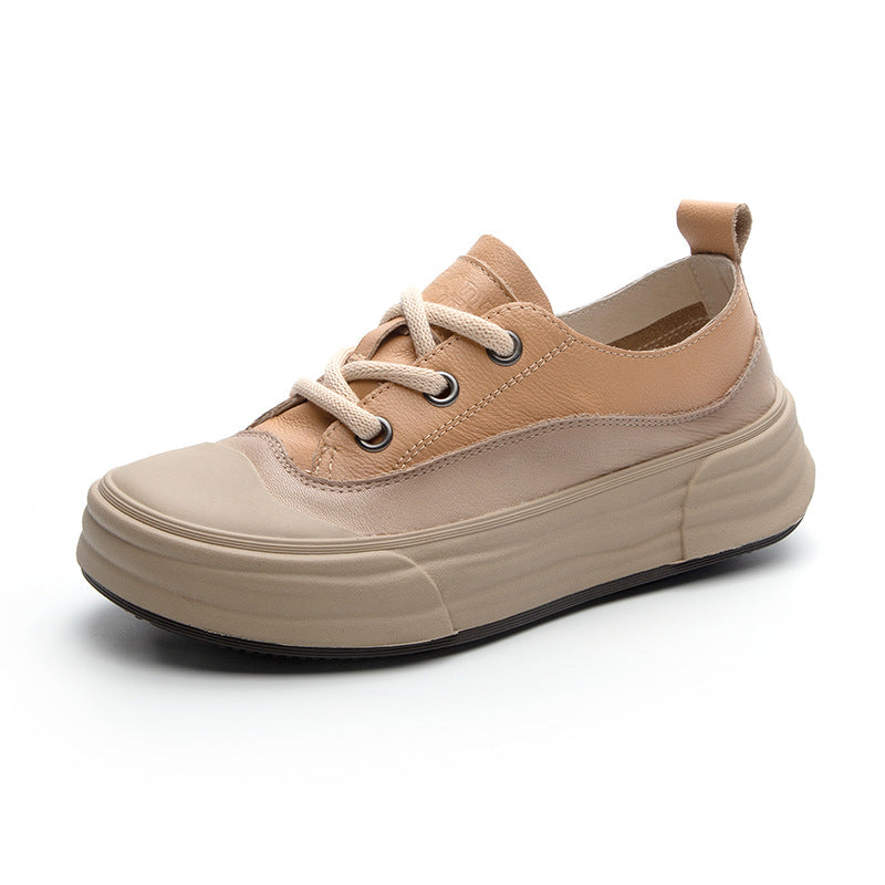 Sneakers en cuir décontracté de mode femme