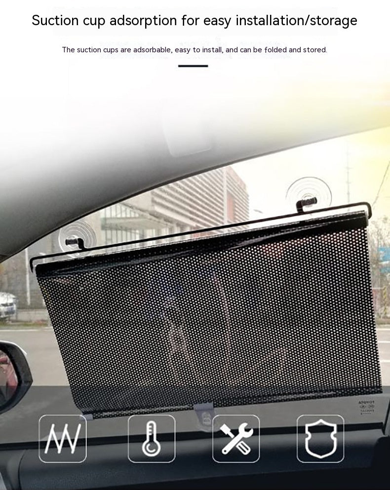 Car Automatique Winding Automatic Retractable Thermal Insulation Shutter Silver Laser Car Su