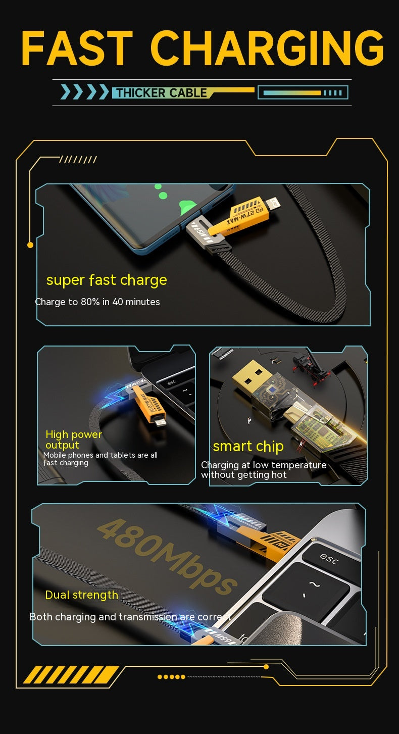 Câble de données 4-en-un Super Fast Charge